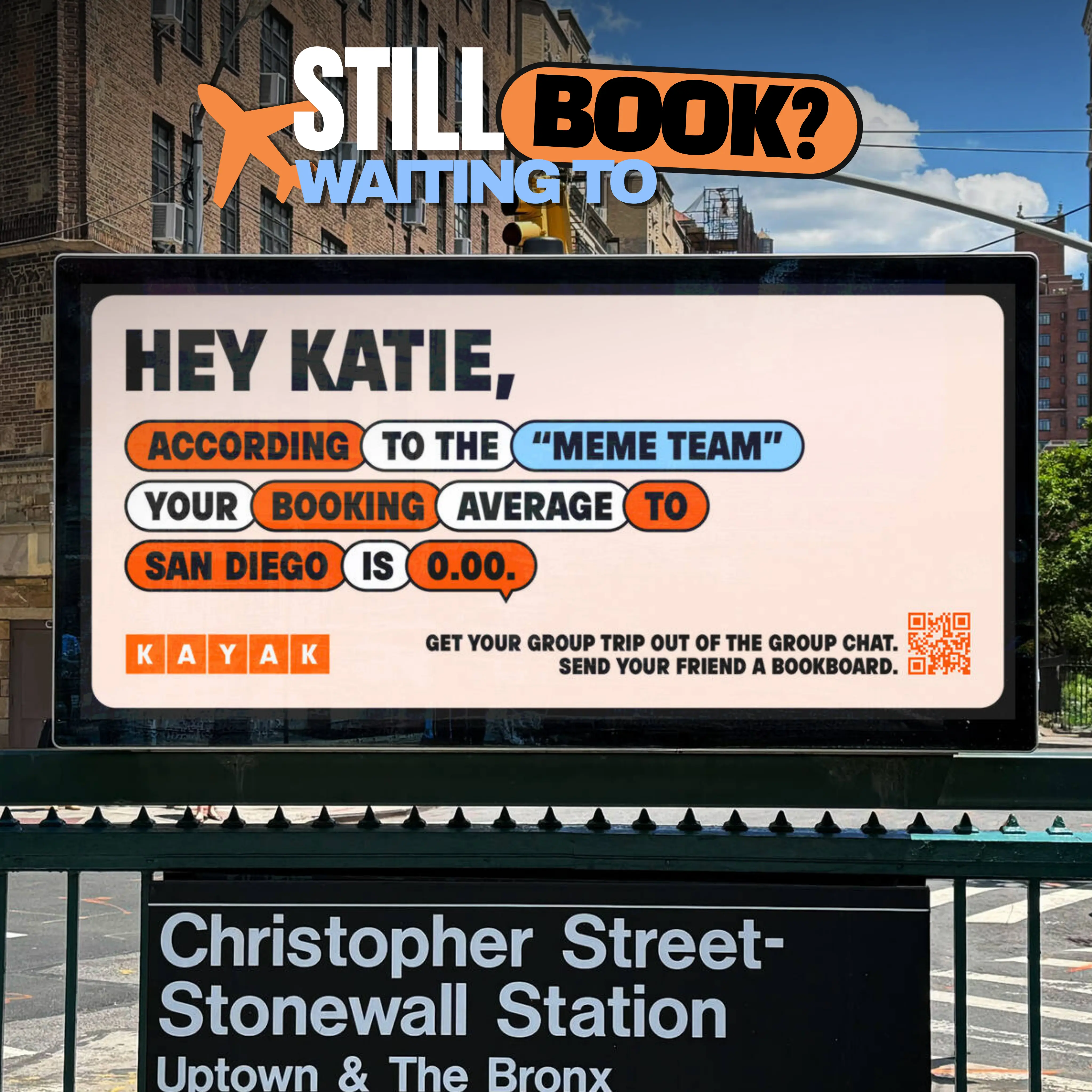 KAYAK and Rethink Call Out Flaky Friends With Personalized OOH Bookboards