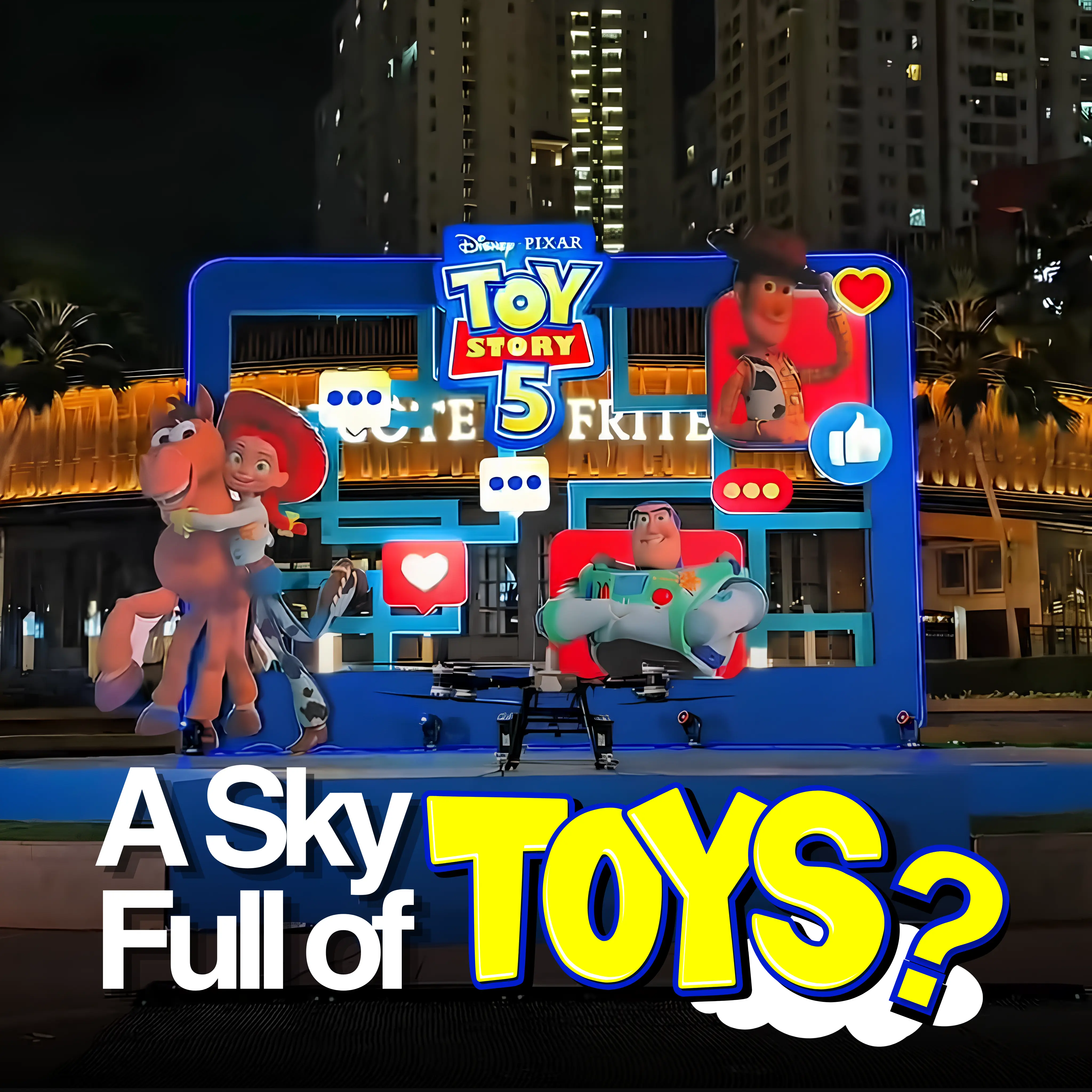 MINISO x Toy Story 5 Aerial Drone OOH Activation at Central Park Mall Jakarta
