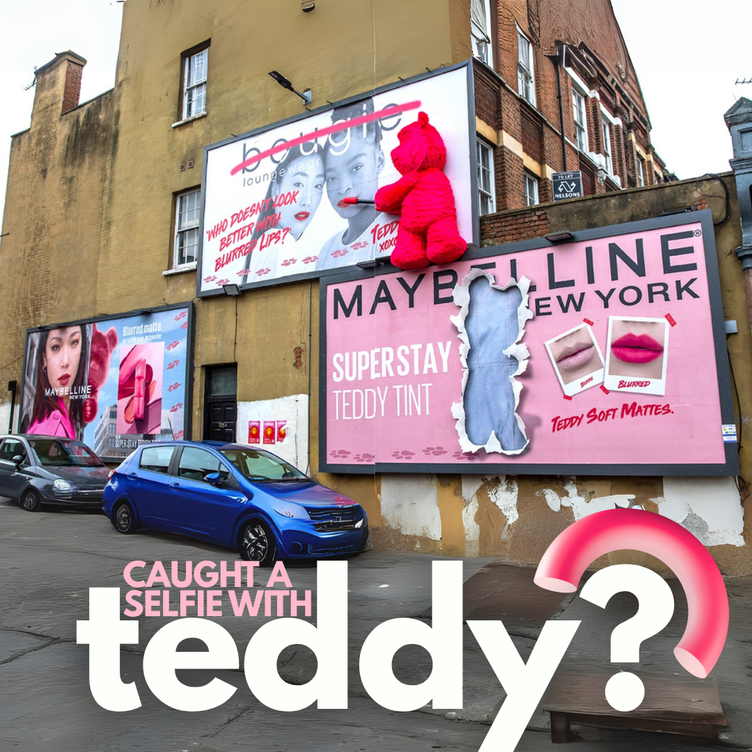 Maybelline’s Teddy Mascot Transforms London